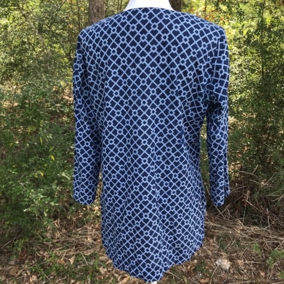 Brooks Brothers 346 Geometric Tunic Peasant Top Size M - Picture 6 of 7